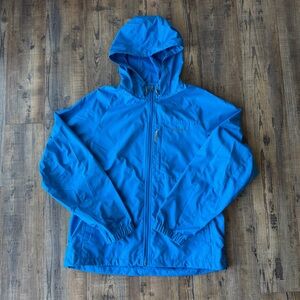 Eddie Bauer Jacket Mens Medium Blue Full Zip Windbreaker Jacket Long Sleeve